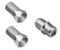 Preview: Satellite Cable Connector Set, 2x F-Connector + Coupling. 2x 7.3mm F-connectors with one connector in the set